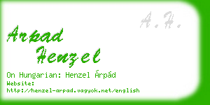 arpad henzel business card